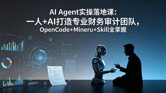 AI Agent实操落地课：一人+AI打造专业财务审计团队，OpenCode+Mineru+Skill全掌握-极客网创