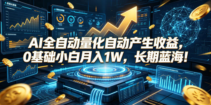 AI全自动量化自动产生收益，0基础小白月入1W，长期蓝海！【揭秘】-极客网创