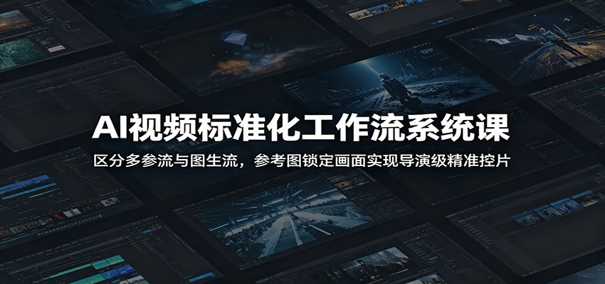 AI视频标准化工作流系统课:区分多参流与图生流,参考图锁定画面实现导演级精准控片-极客网创