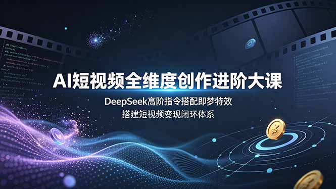AI短视频全维度创作进阶大课，DeepSeek高阶指令搭配即梦特效，搭建短视频变现闭环体系-极客网创