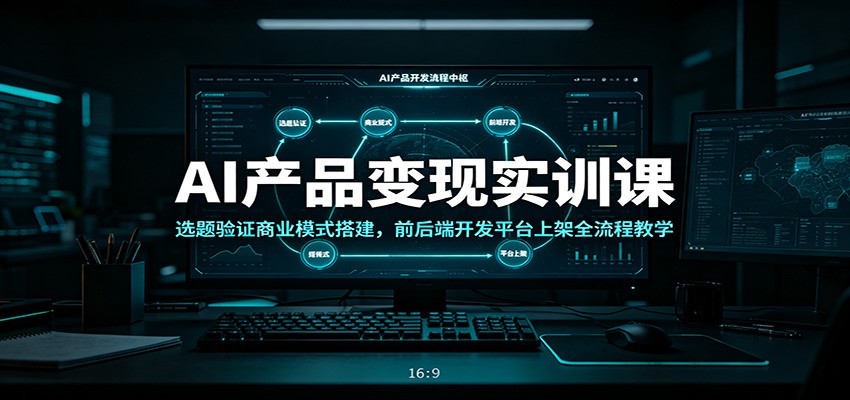 AI产品变现实训课：选题验证商业模式搭建，前后端开发平台上架全流程教学-极客网创