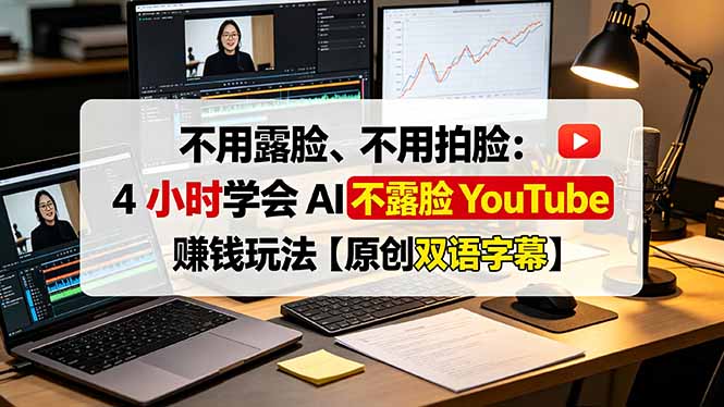 不用露脸、不用拍脸:4 小时学会 AI 不露脸 YouTube 赚钱玩法【原创双语字幕】-极客网创