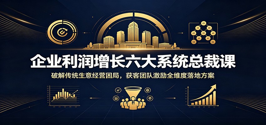 企业利润增长六大系统总裁课：破解传统生意经营困局，获客团队激励全维度落地方案-极客网创