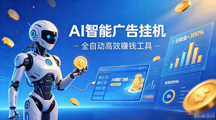 AI智能广告挂G,在家自动賺收益,全程无需人工操作、不用直播、不用拉人【揭秘】-极客网创