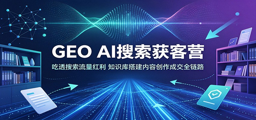 GEO AI搜索获客营：吃透搜索流量红利，知识库搭建内容创作成交全链路-极客网创