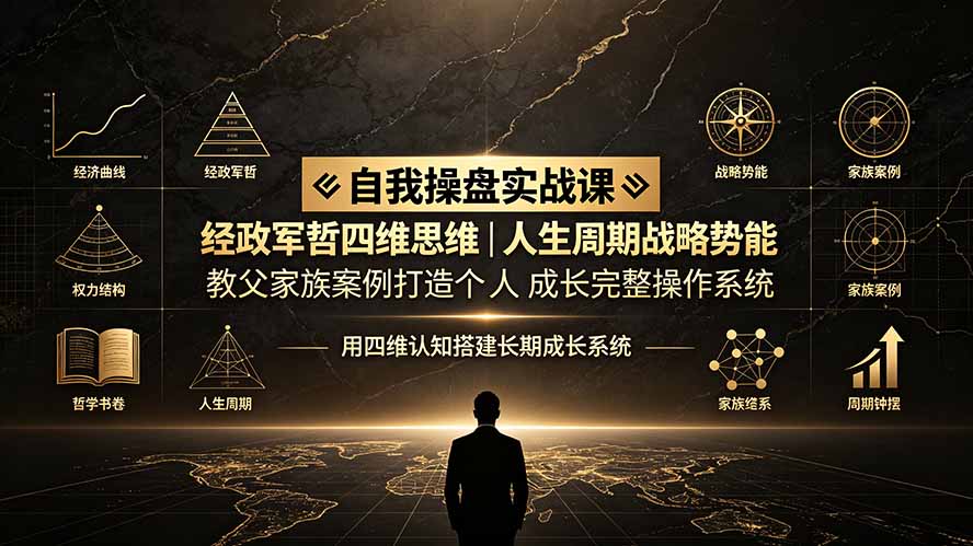 自我操盘实战课：经政军哲四维思维｜人生周期战略势能｜教父家族案例打造个人成长完整操作系统-极客网创