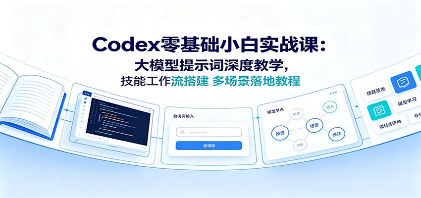 Codex零基础小白实战课:大模型提示词深度教学,技能工作流搭建多场景落地教程-极客网创