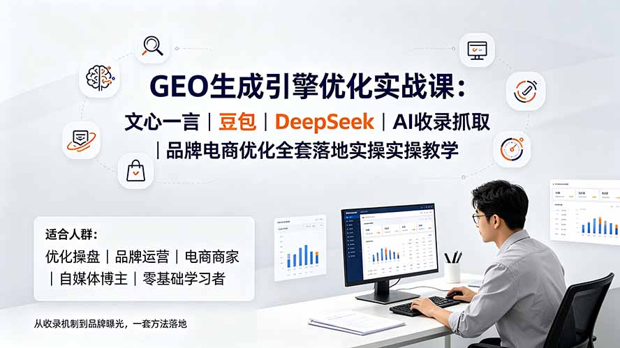 GEO生成引擎优化实战课：文心一言｜豆包｜DeepSeek｜AI收录抓取｜品牌电商优化全套落地实操教学-极客网创