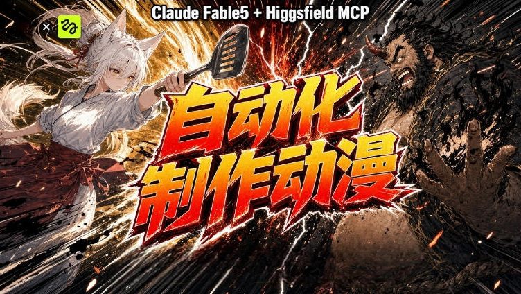 AI自动化动漫制作！Claude Fable 5接入Higgsfield MCP，直接生成完整创意内容-极客网创