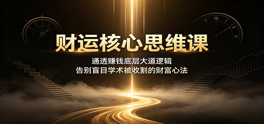 财运核心思维课：通透赚钱底层大道逻辑，告别盲目学术被收割的财富心法-极客网创