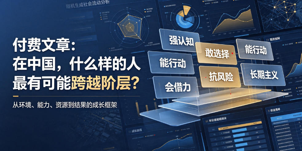付费文章：在中国，什么样的人最有可能跨越阶层？-极客网创