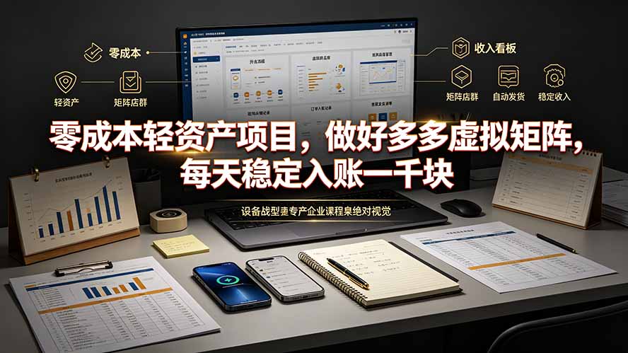 零成本轻资产项目，做好多多虚拟矩阵，每天稳定入账一千块-极客网创