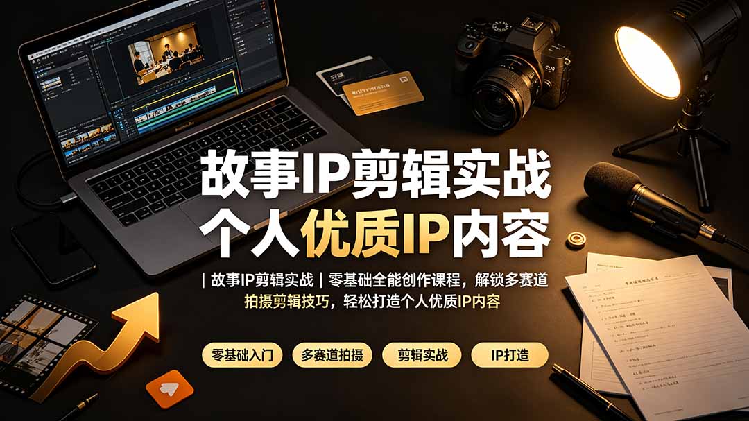 故事IP剪辑实战|零基础全能创作课程,解锁多赛道拍摄剪辑技巧,轻松打造个人优质IP内容-极客网创