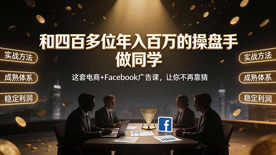和四百多位年入百万的操盘手做同学——这套电商+Facebook广告课，让你不再靠猜【原创双语字幕】-极客网创