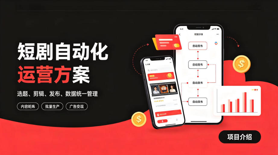 快手全自动短剧矩阵项目｜自动化分发，流量持续变现【揭秘】-极客网创