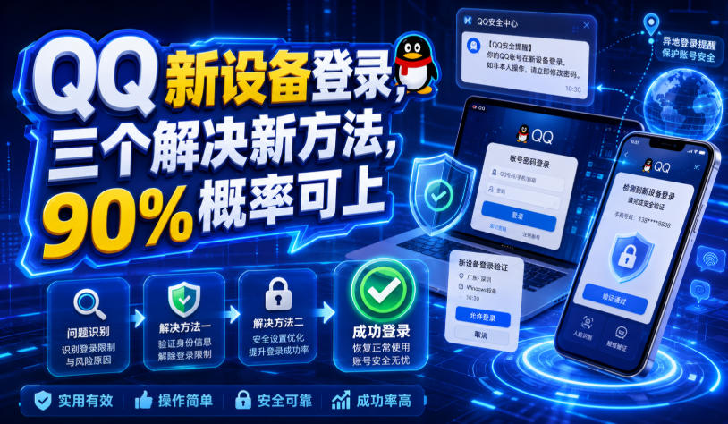 QQ新设备登录,三个解决新方法,90%概率可上-极客网创