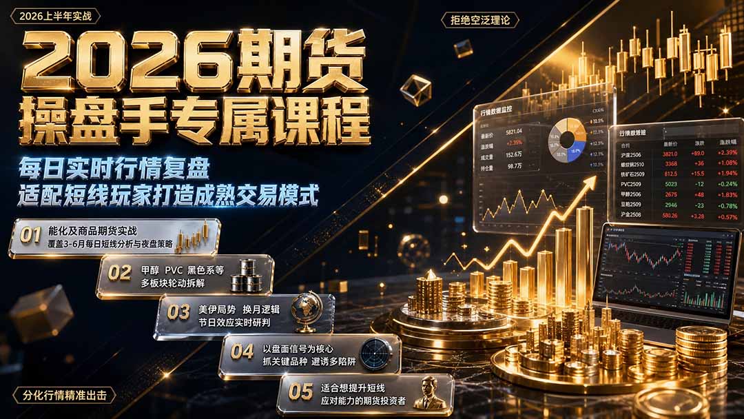 2026期货操盘手专属课程-更新8月，每日实时行情复盘，适配短线玩家打造成熟交易模式-极客网创
