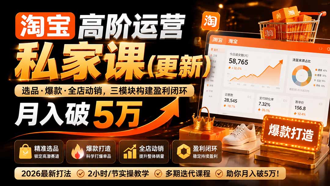 淘宝高阶运营私家课(更新26年-极客网创