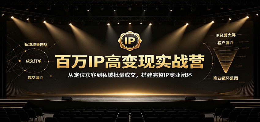 百万IP高变现实战营：从定位获客到私域批量成交，搭建完整IP商业闭环-极客网创
