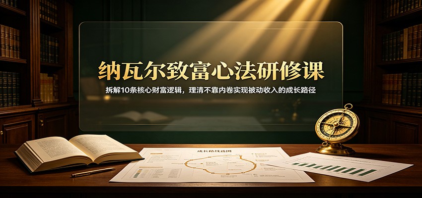 纳瓦尔致富心法研修课：拆解10条核心财富逻辑，理清不靠内卷实现被动收入的成长路径-极客网创