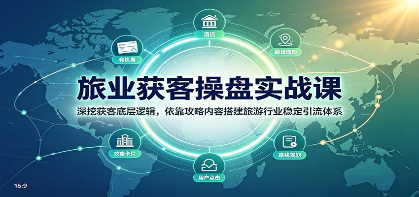 旅业获客操盘实战课:深挖获客底层逻辑,依靠攻略内容搭建旅游行业稳定引流体系-极客网创
