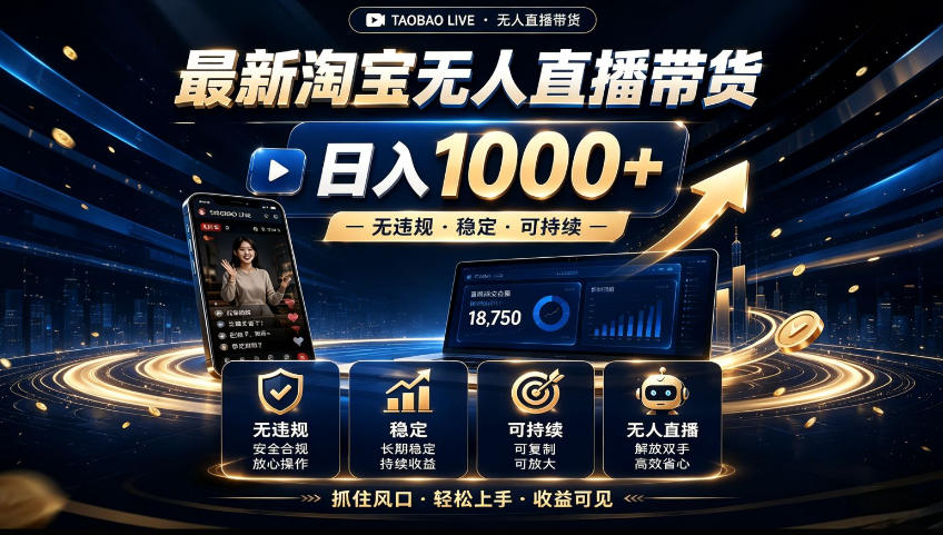 2026淘宝无人直播15.0,独家新技术,不用露脸、不用熬夜,自动直播自动出单,25小时卖17W【揭秘】-极客网创