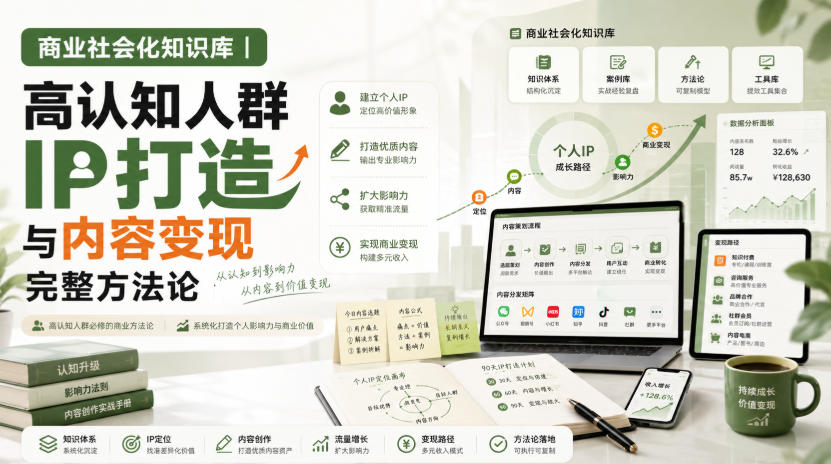 商业社会化知识库｜高认知人群IP打造与内容变现完整方法论【文档】-极客网创
