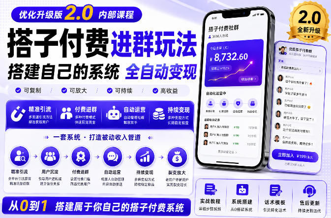 搭建群系统实战项目玩法,搭建整套付费进群系统,实现全天被动收益-极客网创