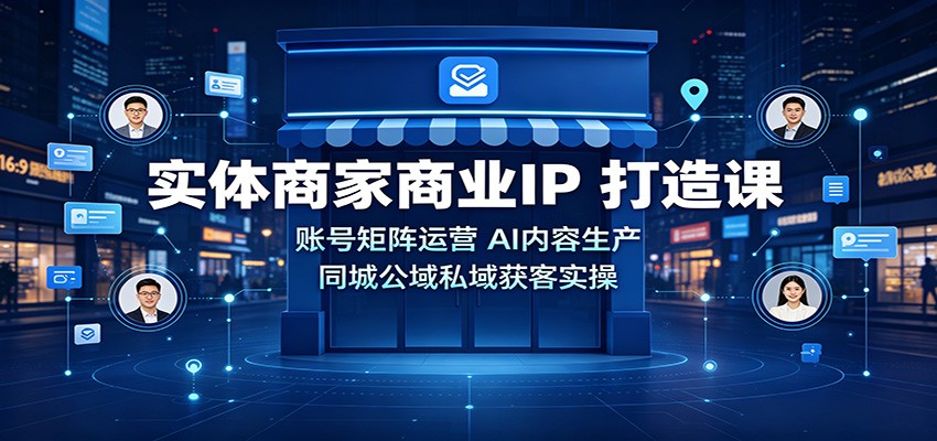 实体商家商业IP打造课：账号矩阵运营，AI内容生产，同城公域私域获客实操-极客网创