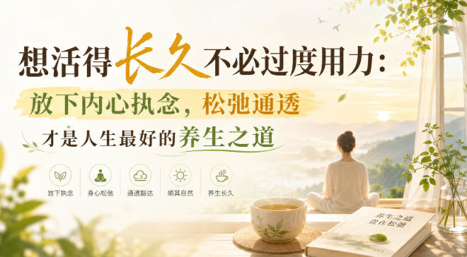 付费文章：想活得长久不必过度用力：放下内心执念，松弛通透才是人生最好的养生之道-极客网创
