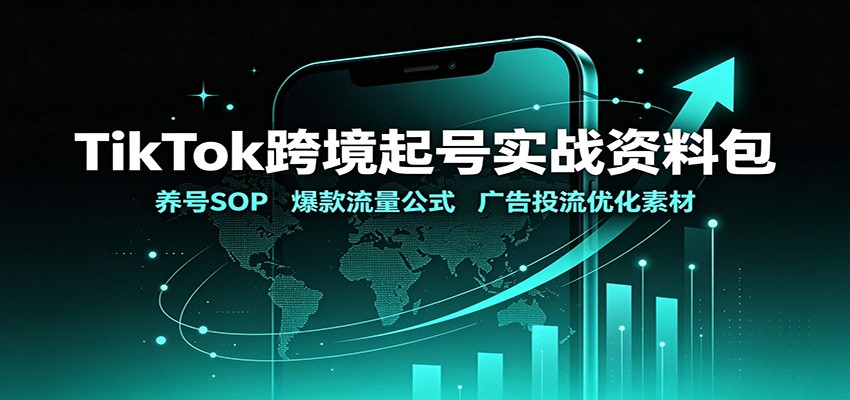 TikTok跨境起号实战资料包：养号SOP，爆款流量公式，广告投流优化素材-极客网创