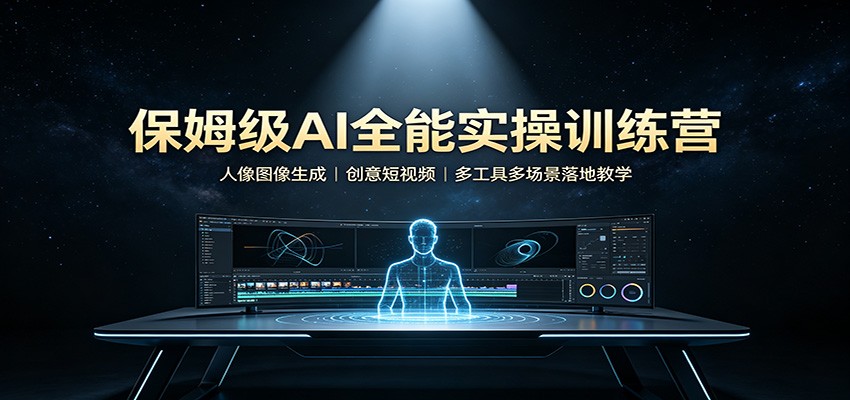 保姆级AI全能实操训练营:人像图像生成,创意短视频,多工具多场景落地教学-极客网创