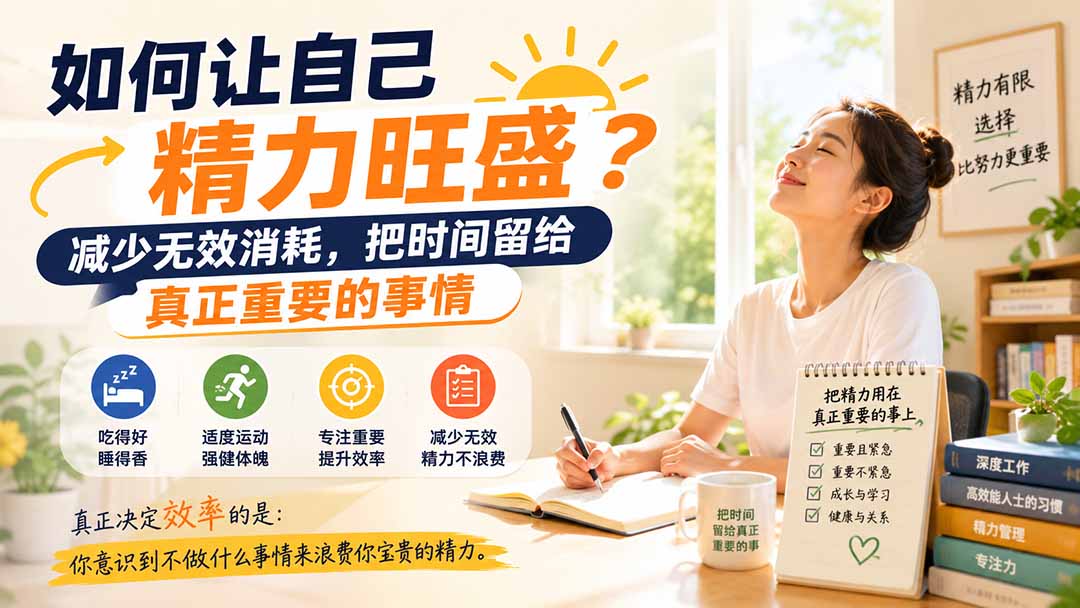 付费文章：如何让自己精力旺盛？减少无效消耗，把时间留给真正重要的事情-极客网创