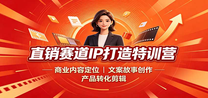 直销赛道IP打造特训营：商业内容定位，文案故事创作，产品转化剪辑-极客网创