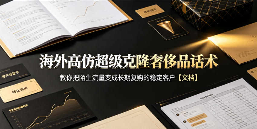 海外高仿超级克隆奢侈品话术,教你把陌生流量变成长期复购的稳定客户【文档】-极客网创