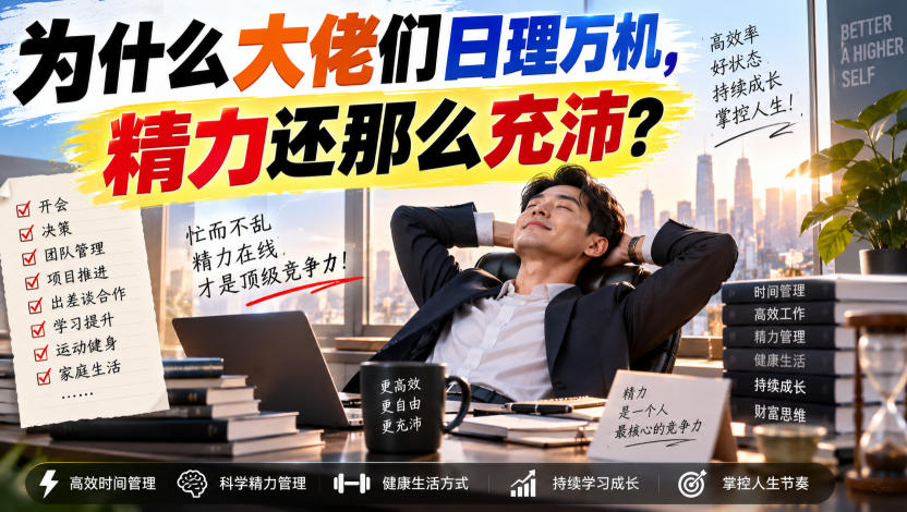 付费文章：为什么大佬们日理万机，精力还那么充沛？-极客网创