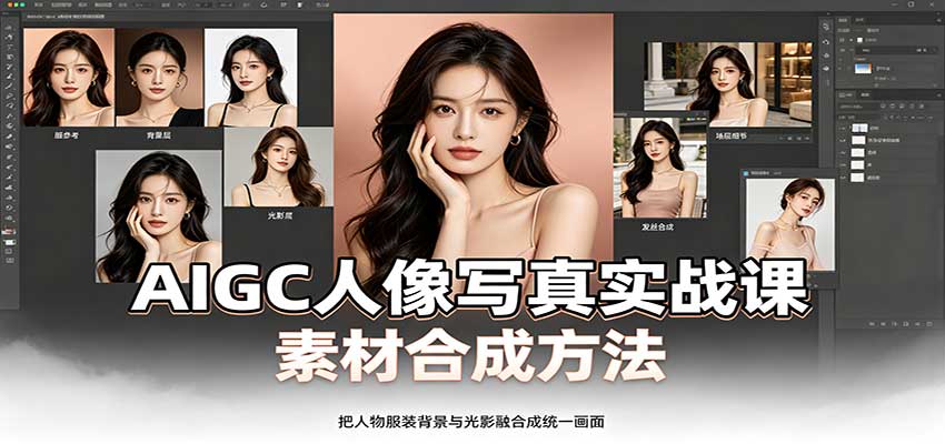 AIGC人像写真实战课:软件平台部署筹备,素材合成方法,多题材写真案例-极客网创
