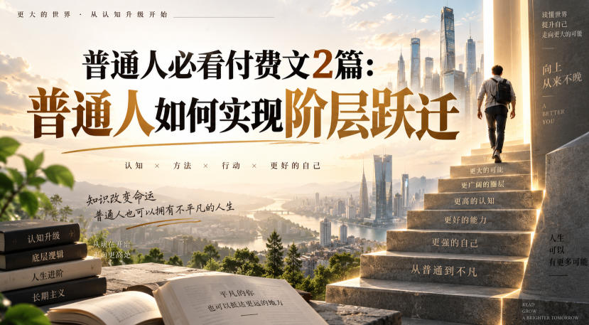 普通人必看付费文2篇:普通人如何实现阶层跃迁-极客网创