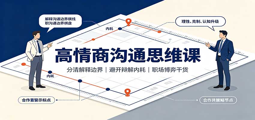 高情商沟通思维课:分清解释边界,避开辩解内耗,职场博弈干货-极客网创