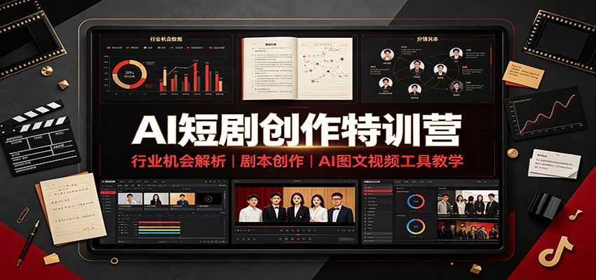 AI短剧创作特训营:行业机会解析,剧本创作,AI图文视频工具教学(文字版)-极客网创