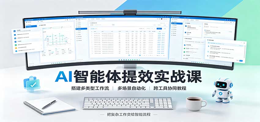 AI智能体提效实战课:搭建多类型工作流,多场景自动化,跨工具协同教程-极客网创