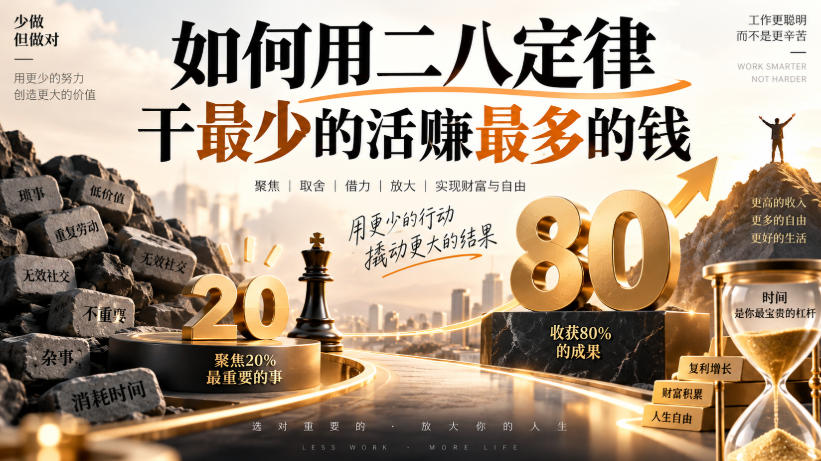 付费文章:如何用二八定律干最少的活賺最多的钱-极客网创