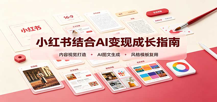 小红书结合AI变现成长指南:账号精准定位,内容视觉打造,搭建可复制流量获客体系-极客网创