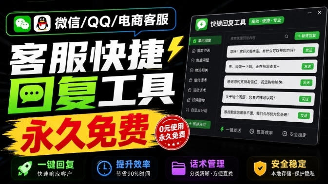 微信/QQ/电商客服快捷回复工具,支持多平台话术库与一键发送,永久免费,使用简单!易歪歪-极客网创