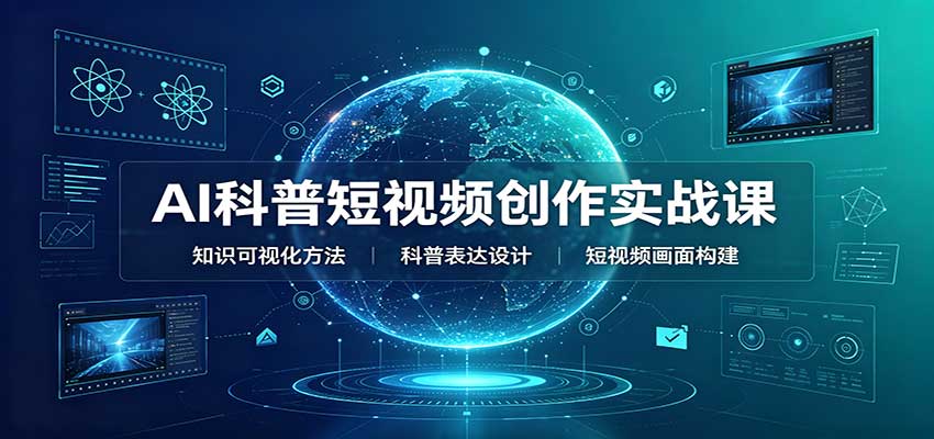 AI科普短视频创作实战课:配套要点文档,文案与视频提示词模板教学-极客网创