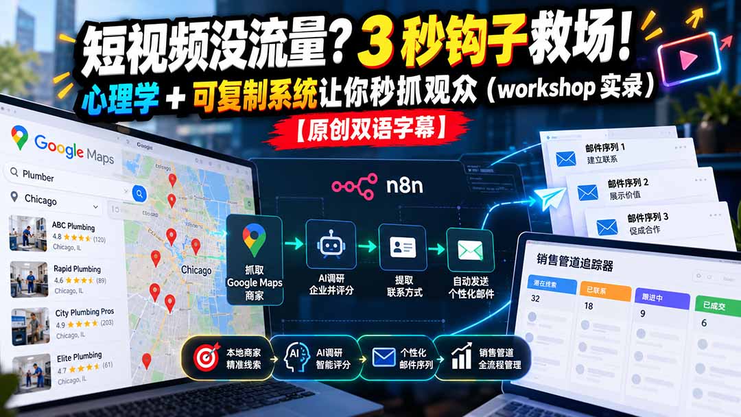 短视频没流量？3 秒钩子救场！心理学 + 可复制系统让你秒抓观众(workshop 实录-极客网创