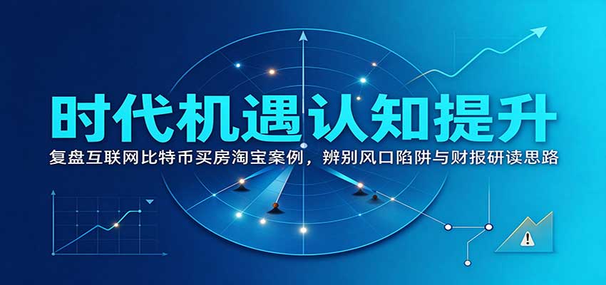 时代机遇认知提升：复盘互联网比特币买房淘宝案例，辨别风口陷阱与财报研读思路-极客网创