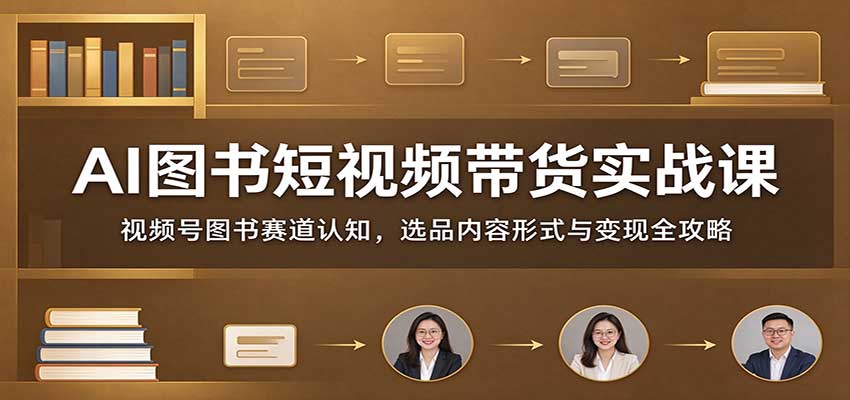 AI图书短视频带货实战课:视频号图书赛道认知,选品内容形式与变现全攻略-极客网创