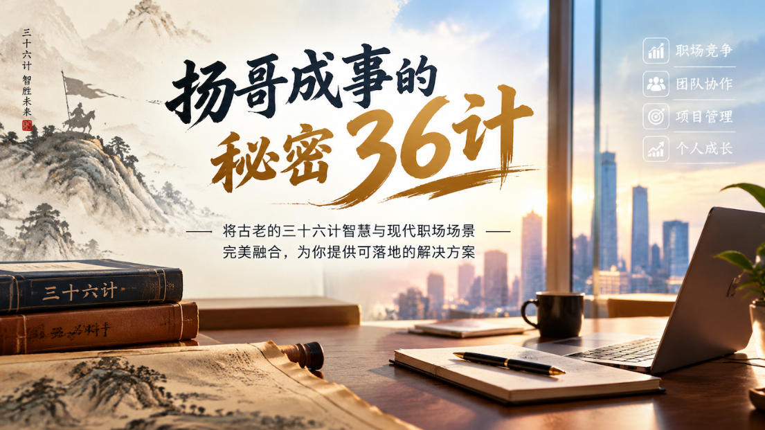 扬哥成事的秘密36计，将古老的三十六计智慧与现代职场场景完美融合，为你提供可落地的解决方案-极客网创